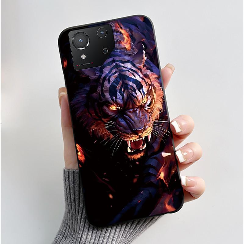 Чехол для Asus ROG Phone 8 Чехол для телефона ROG 8 Pro Роскошный Милый Кролик с Сердечком Забавный Черный Мягкий ТПУ Силикон Защитная Задняя Крышка