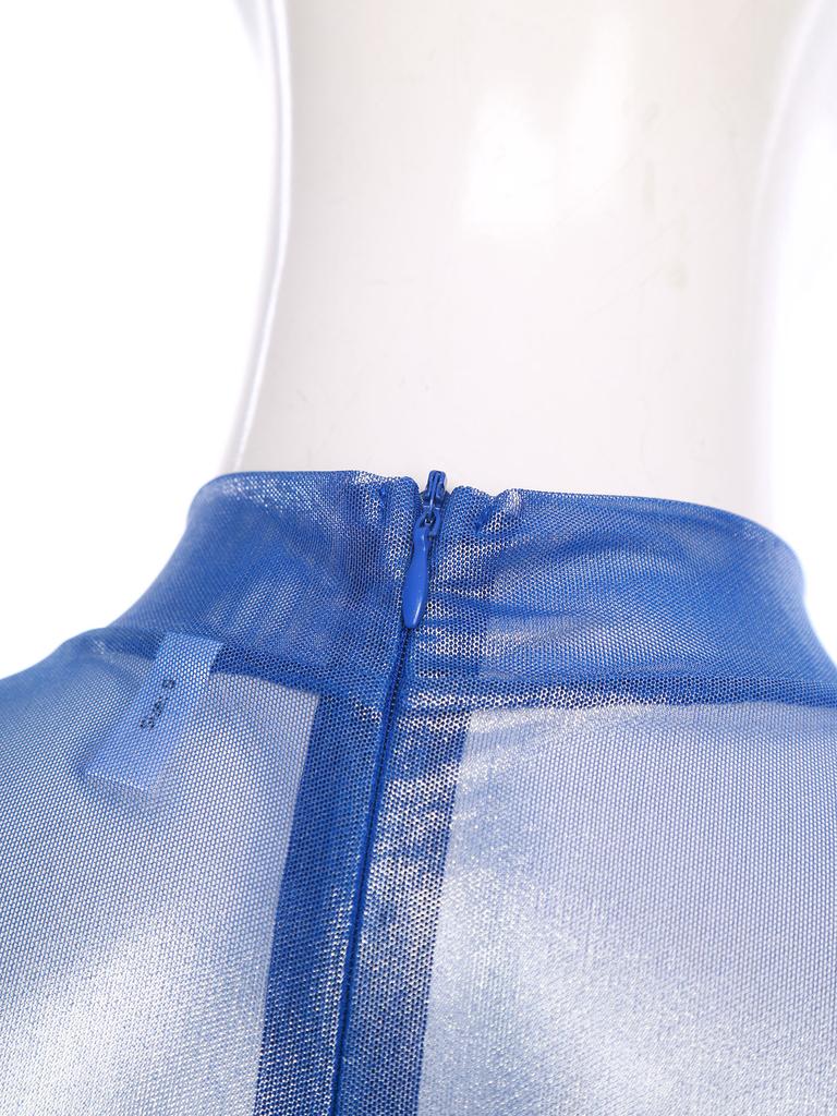 Женский блестящий металлический комбинезон-боди с длинным рукавом, леггинсы с высокой талией, комбинезон с молнией сзади