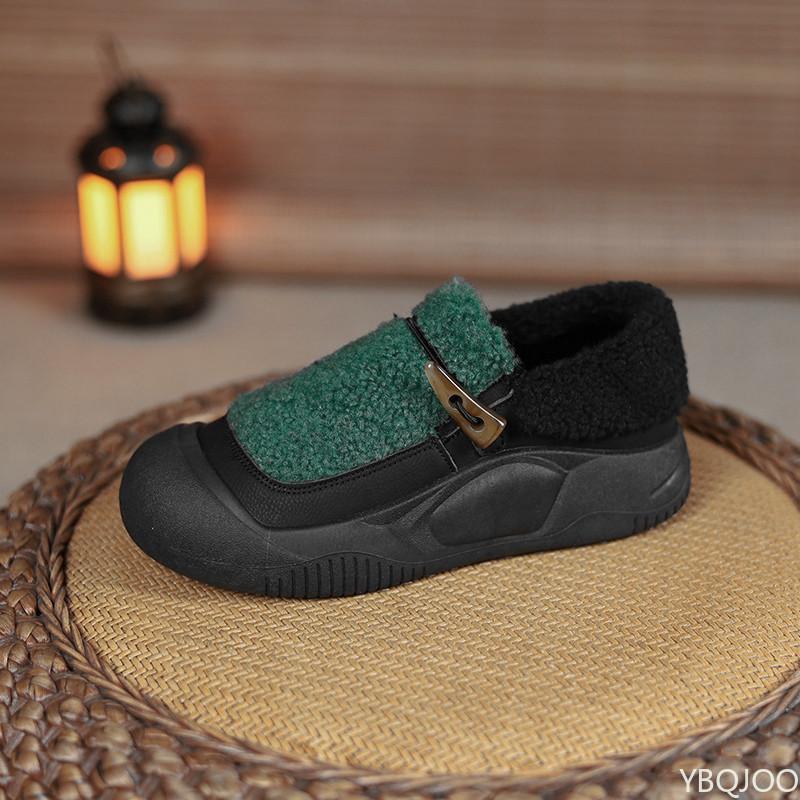 Зимние женские туфли из искусственного бархата и хлопка, плюшевые, повседневные, теплые, новые, на толстой подошве, на плоской подошве, универсальные, вулканизированные, сочетающиеся