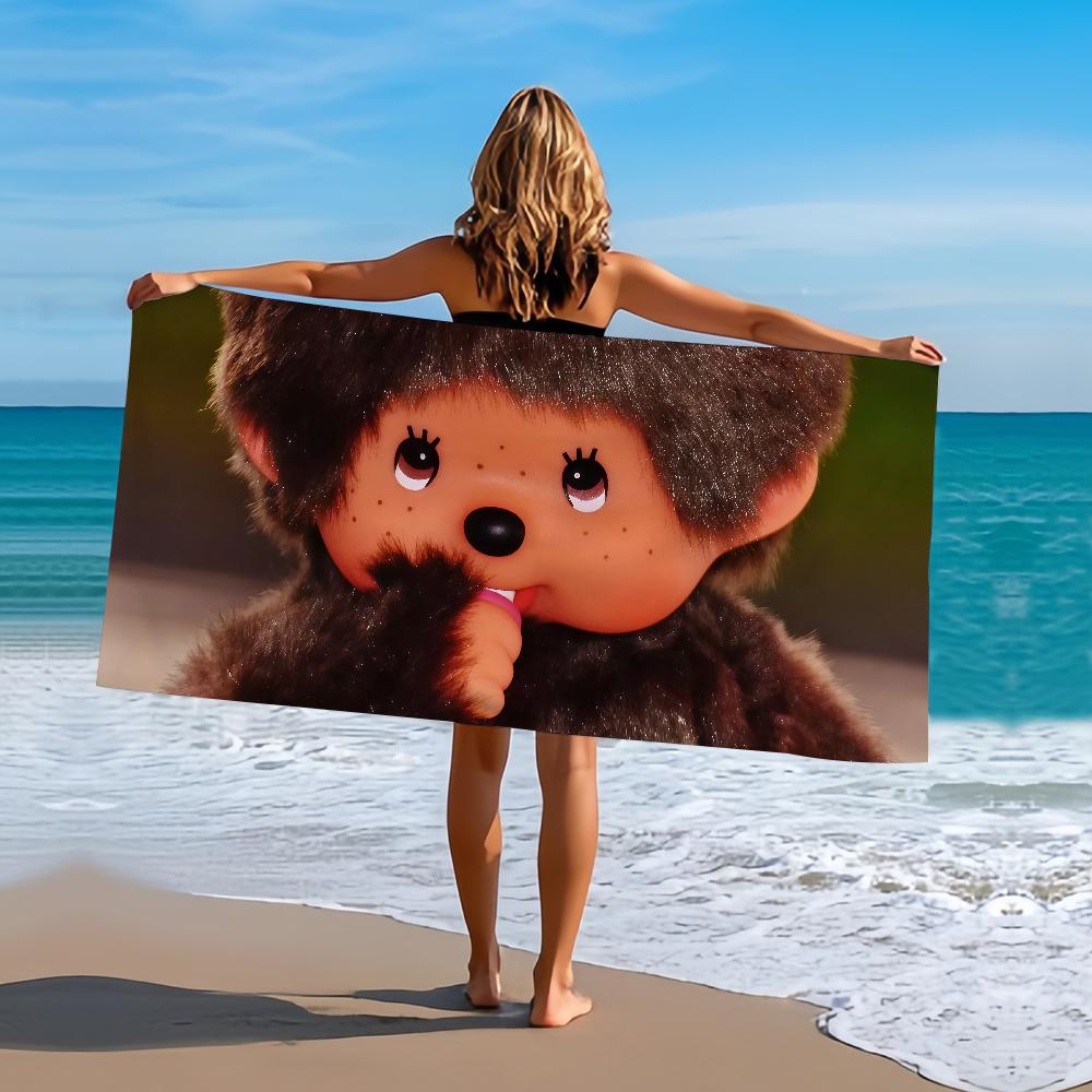 Мультяшный M-Monchhichi-S Полотенце Пляжное Ванное Быстросохнущее Легкое Портативное Сауна Кемпинг Бассейн Путешествие