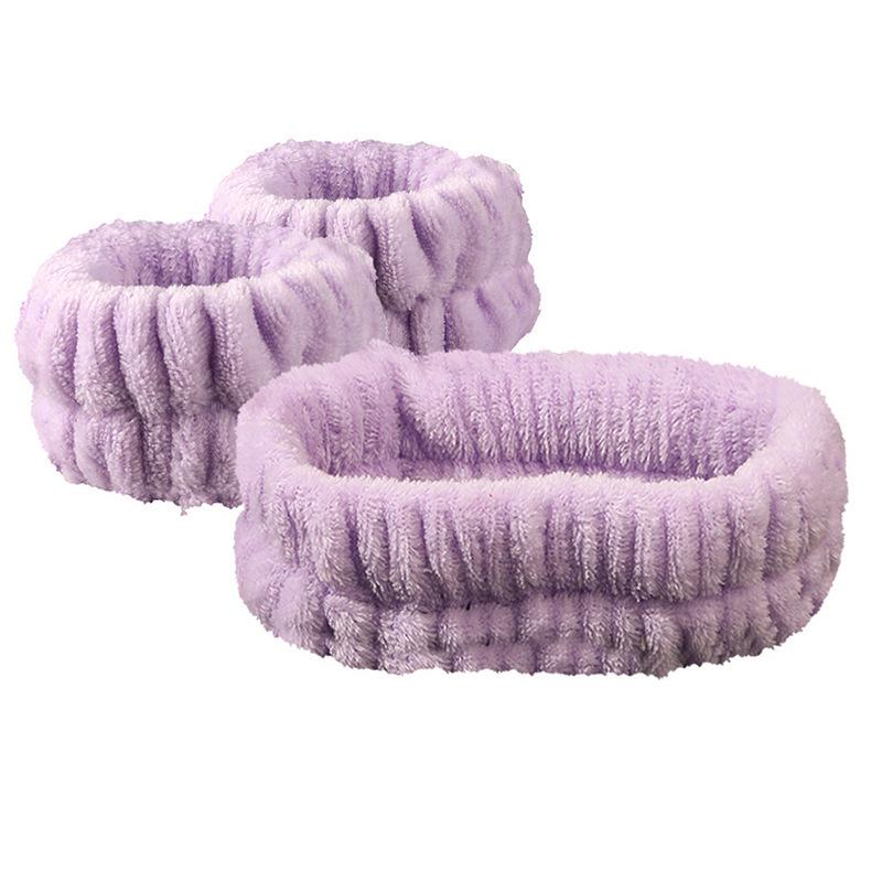 Headband Wrist Strap Set Women'S Face Washing Cuffs Wet Wrist Strap Absorbent Plush Quick Drying Headband