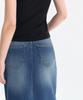 Musinsa Standard Woman Women'S Lightweight Denim Maxi Skirt [Medium Indigo]