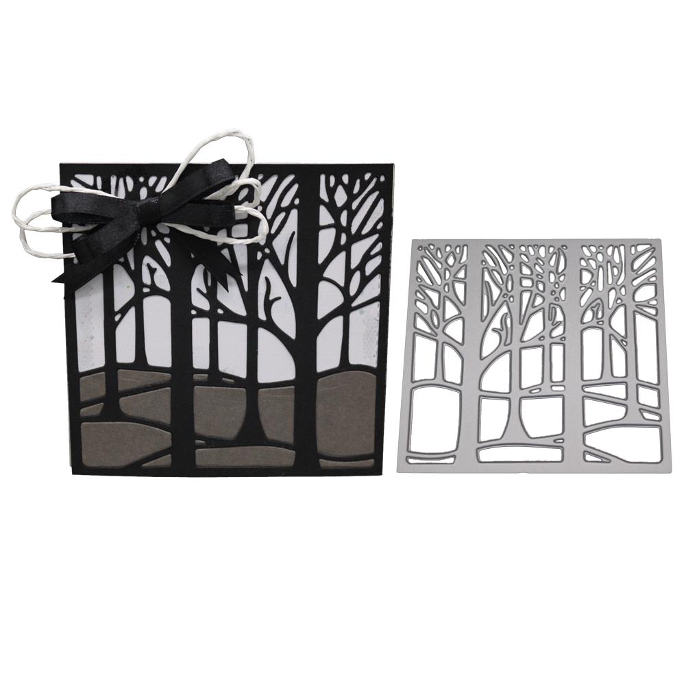 Square Frame Forest Metal Silvery Stencil Embossing Cutting Dies For Diy Scrapbooking Paper Album Cards Making