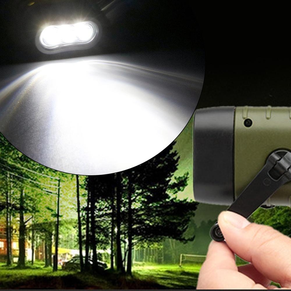 1PC Portable LED Lamps Flashlight Hand Crank Dynamo Torch Lantern Professional Solar Power Tent Light for Outdoor Camping Mountaineering
