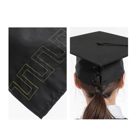 Матовая выпускная мантия бакалавра, шапочка с кисточками, комплект с V-образным вырезом и длинными рукавами, выпускной комплект с шапочкой и мантией, реквизит для фотосессий на выпускной