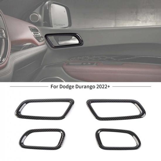 4x Carbon Fiber Door Handle Bowl Cover Trim For Dodge Durango + Accessories