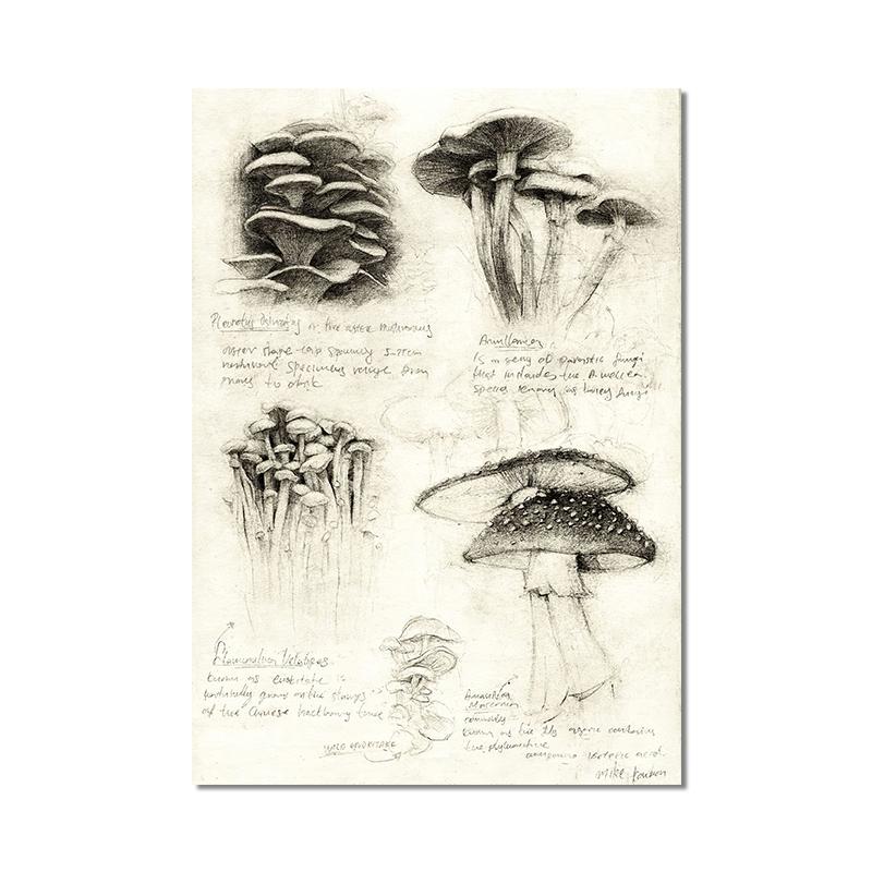 Винтажная лиса, бабочка, олень, насекомое, нота, ретро постер, грибы, холст, картина, настенная живопись, принт, настенные панно для декора гостиной