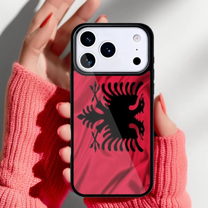 Чехол для телефона с изображением орла на флаге Албании для iPhone 17 16 15 14 13 Pro Max Задняя крышка для 12 11 Pro Coque