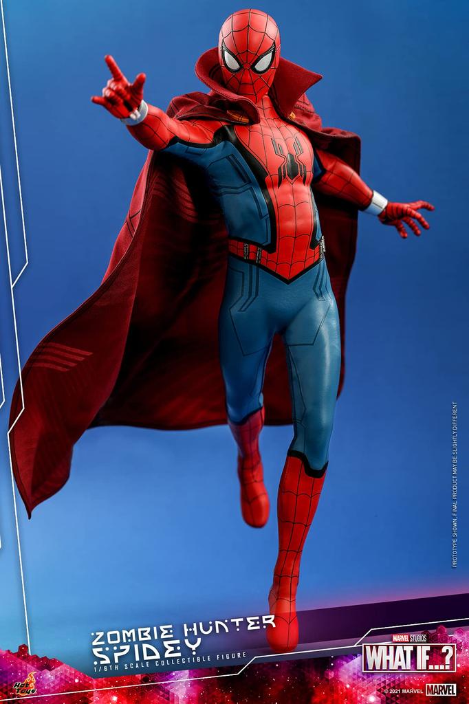 Шедевр ТВ Что такое Zombie Hunter Spidey Scale Figure Red If...? 1/6