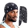 New Paisley Print Hip Hop Turban Cap Elastic Head Wraps Breathable Casual Durags Candy Color Durag Unisex Bandana Pirate Hats