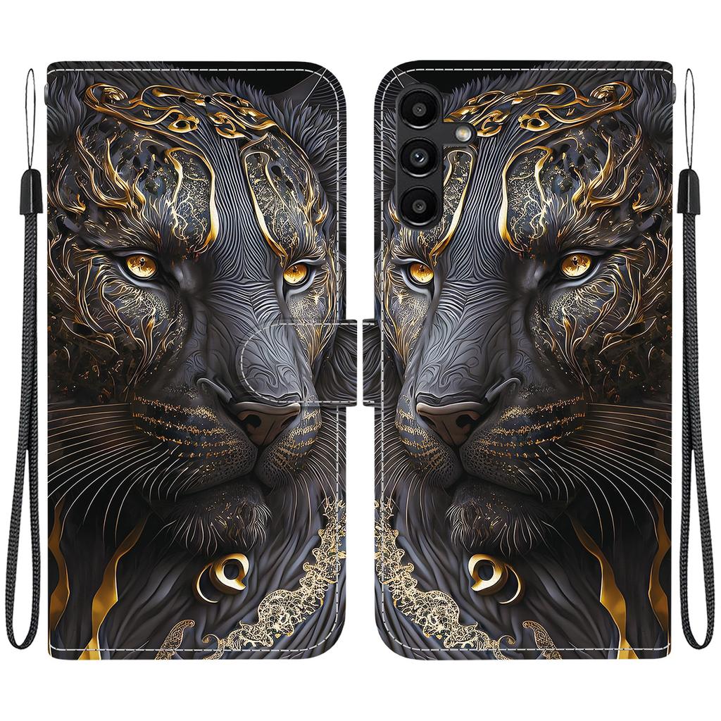 Чехол-книжка из искусственной кожи ручной работы для Samsung Galaxy A13 5G (SM-A136U/A136W/A136B)- Противоскользящий ударопрочный чехол с ремешком на запястье и дизайнами в виде сердец/роз и кошек