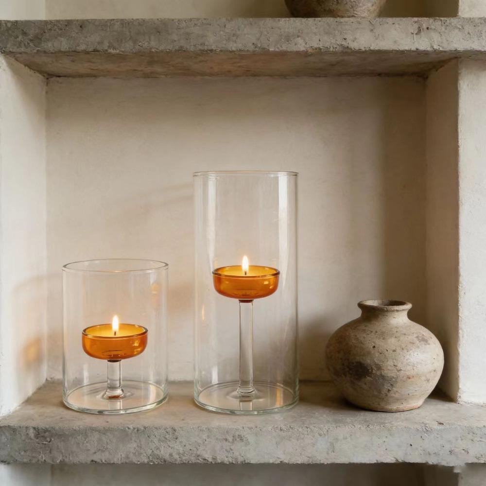 European-style Candlestick Transparent Candle Stand Creative Glass Candle Holder Banquet