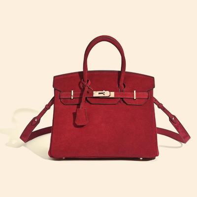 Женская сумка из натуральной кожи, замши, платиновой расцветки, большой вместимости, на плечо и через плечо, Осень/Зима 2025