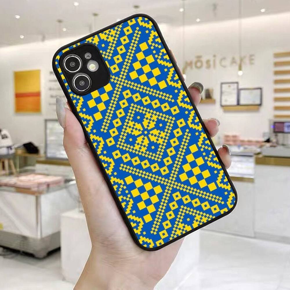 Чехол для телефона с узором-орнаментом U-Украина Для IPhone 16 15 14 X XR XS 7 8 Plus 11 12 13 Pro MAX 13mini Матовый противоударный чехол