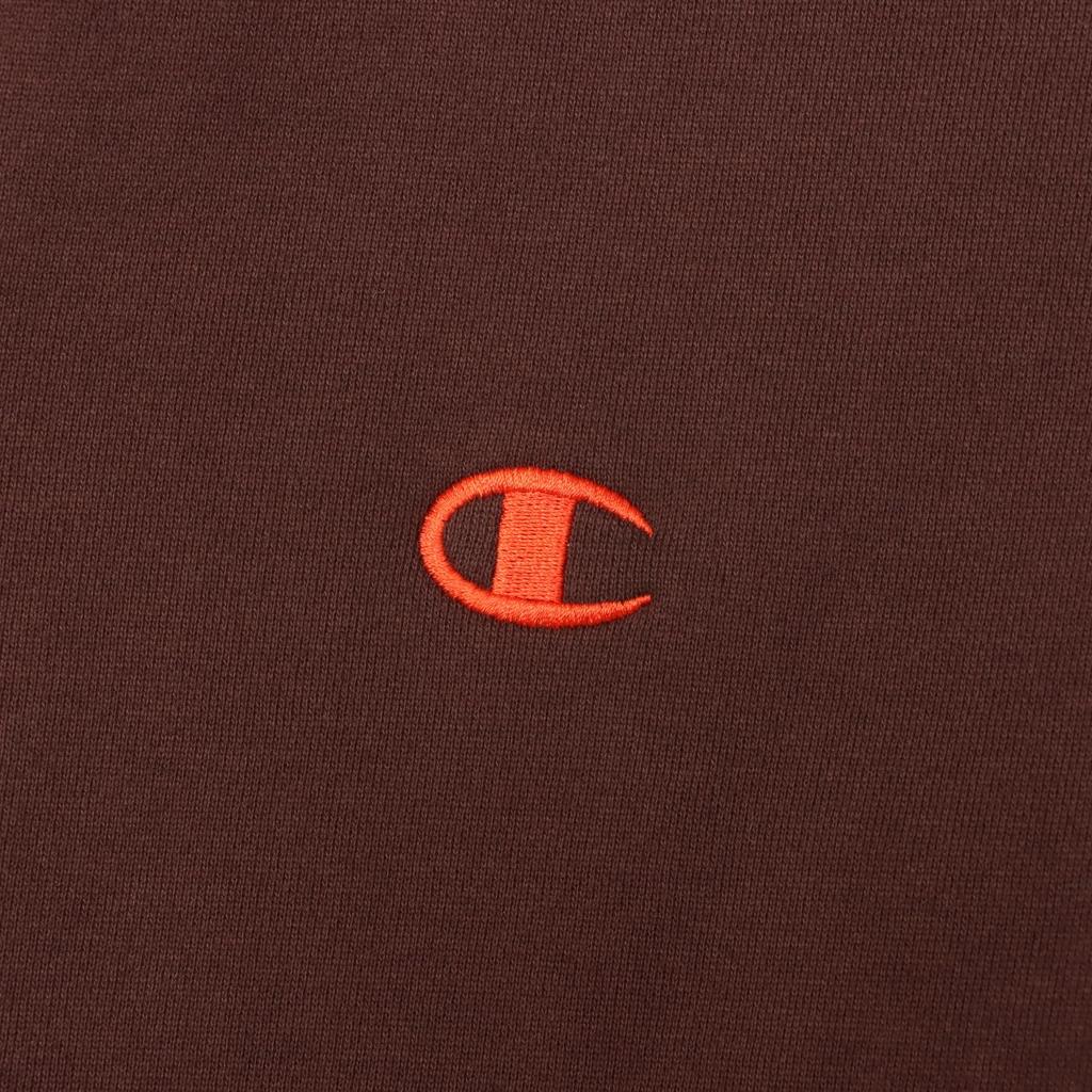 Верхняя одежда с длинным рукавом из хлопка США с вышивкой One Point Logo с капюшоном на кнопках Толстовка в стиле экшн темно-коричневого цвета [Champion] C3-A618 для мужчин