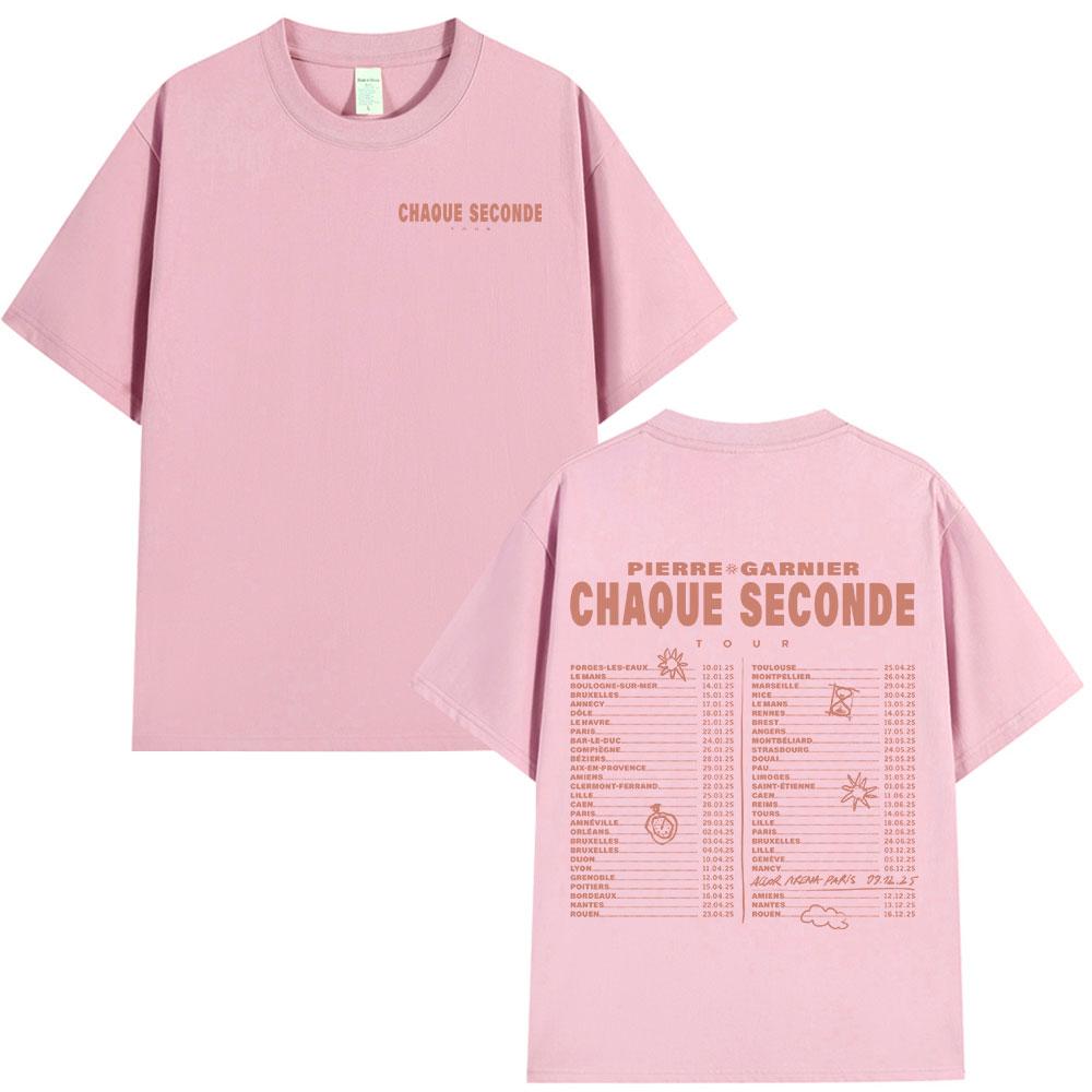Pierre Garnier Chaque Seconde Tour Merch Tshirts Hip Hop Fashion Tshirt Women Unisexs Clothing Cotton Casual Tee Shirt Oversized