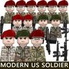Современный американский солдат Армия Строительные блоки Спецназ Камуфляж Пехотинец Воин Шлем Винтовка Военный УФ-печать Кирпичи Игрушка Мальчик
