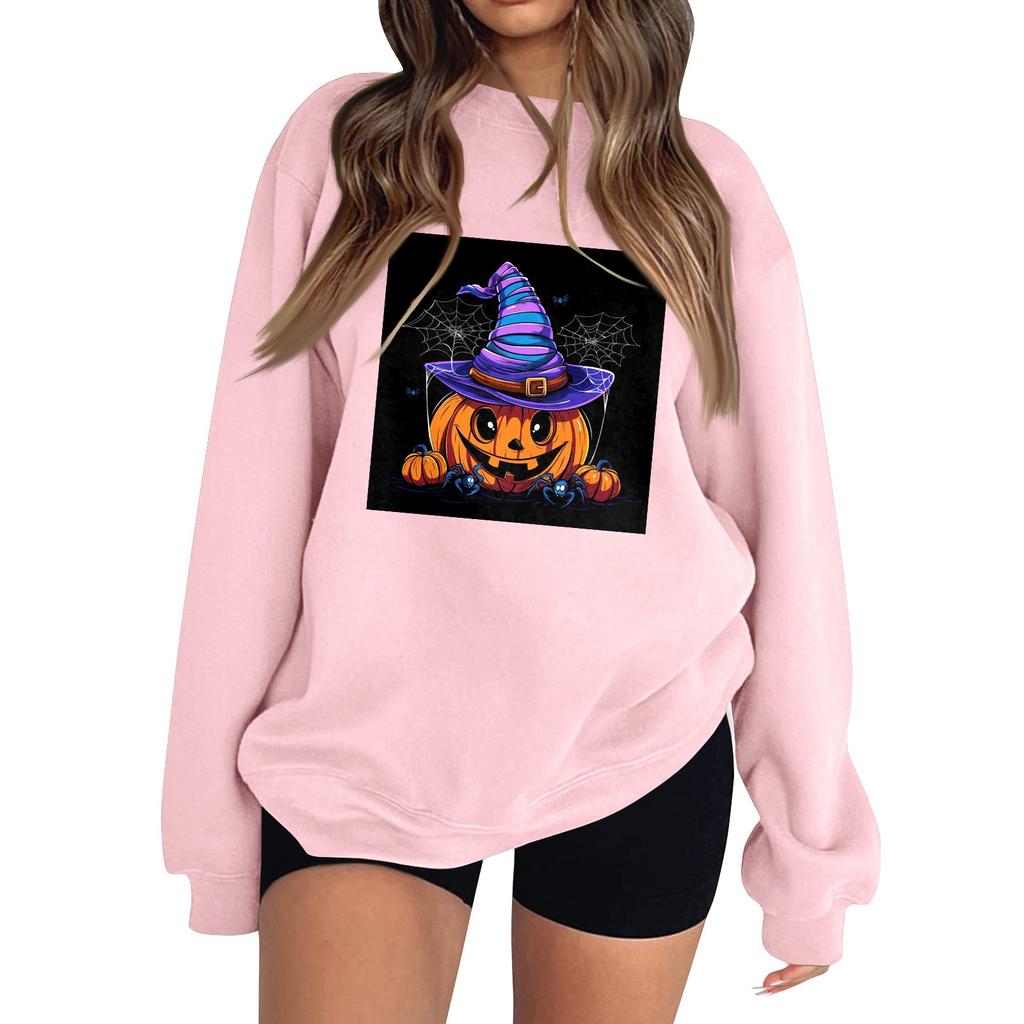 Женская модная толстовка с длинным рукавом и круглым вырезом с принтом