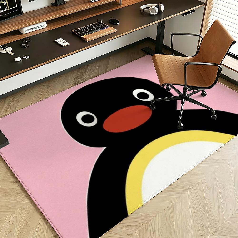 Animal B-Black P-Penguin Floor Mat Soft Flannel Floor Mat Suitable for Entryways, Living Rooms, Bedrooms, and Bathrooms