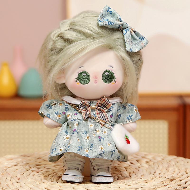 20 см хлопковая плюшевая кукла-девочка может менять одежду, юбки и куклы, чтобы дарить подарки девушкам и парам