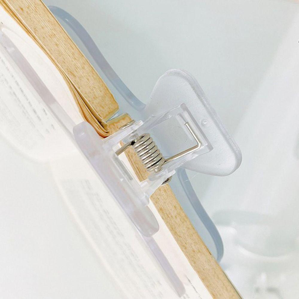 2pcs Fixed Book Holder Reading Bookmark Holder Offices Supplies Page Holder Clip Acrylic Book Clip