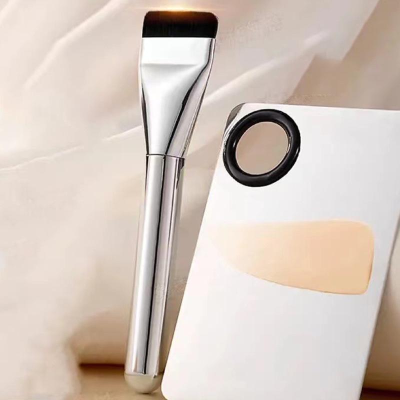 Makeup Foundation Brush Mixing Palette Stainless Steel Foundation Lipstick Eye Shadow Mixer Palette With Spatula Makeup Tools