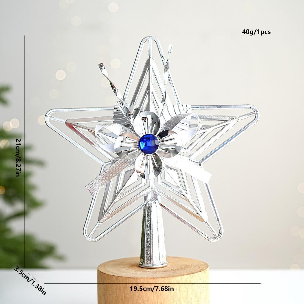 Electroplated Star Topper Plastic Tree Star Hanging Ornament Christmas Tree Top Decor Xmas Decor