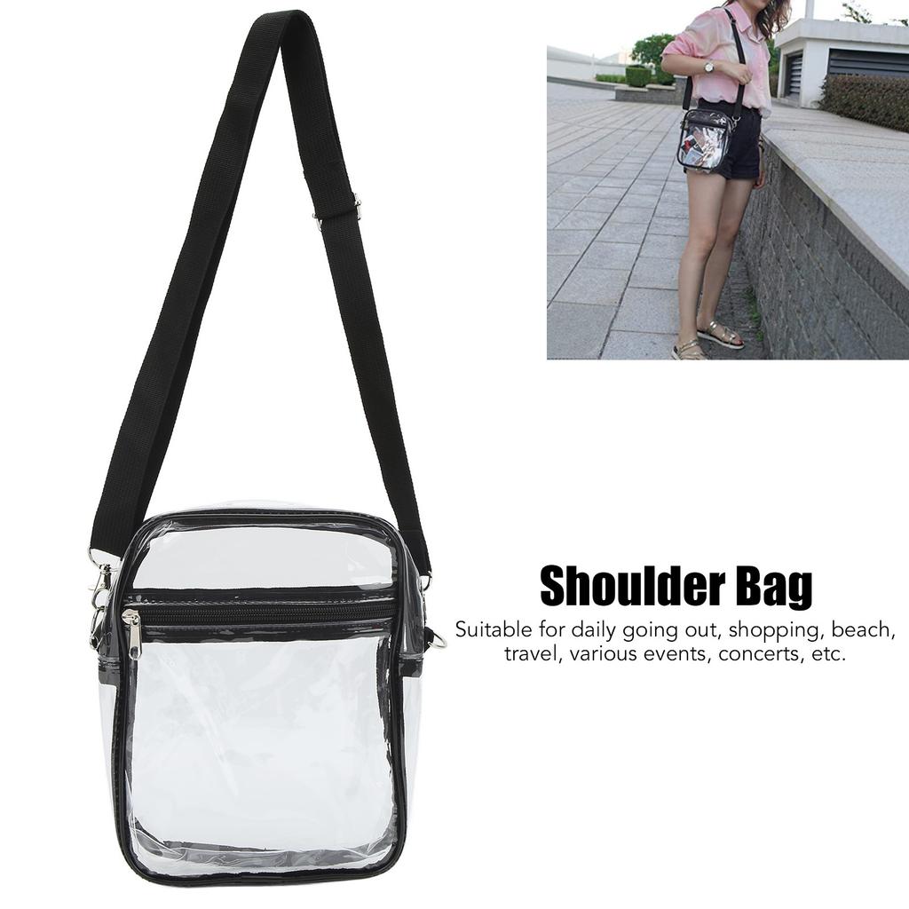 Clear Messenger Bag Stadium Approved Transparent PVC Shoulder Bag for Work Business