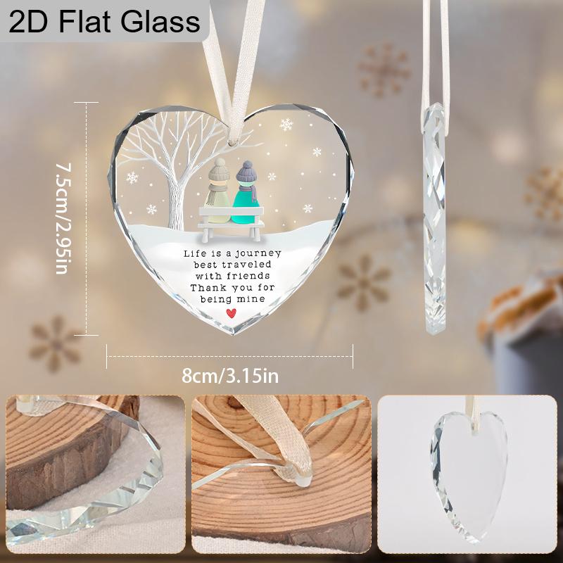Стеклянное украшение-сувенир дружбы, Идеальный подарок для друзей, Сувенир благодарности, Декор для дома, Подарок для выражения признательности за дружбу, Рождественский подарок