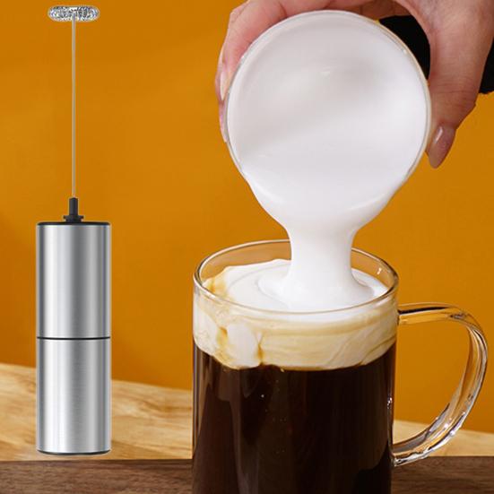 Электрический вспениватель молока с высокой мощностью, 14000 об/мин, миксер для напитков из нержавеющей стали, многофункциональный венчик для кофе с батарейным питанием для латте матча