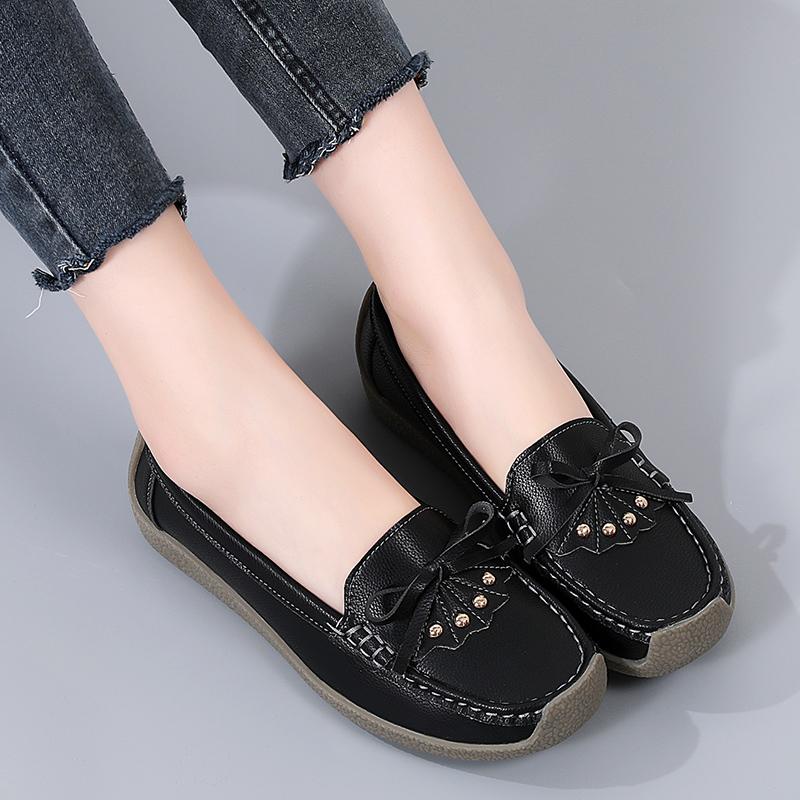 Женские мокасины, лоферы, кожаные, для вождения, удобные, на плоской подошве, повседневные, без застежек, для ходьбы, в минималистичном стиле, для беременных мам