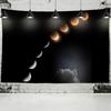 Психоделический гобелен с частичным лунным затмением, настенный подвесной загадочный Тапиз, астрономический пейзаж, космический домашний декор