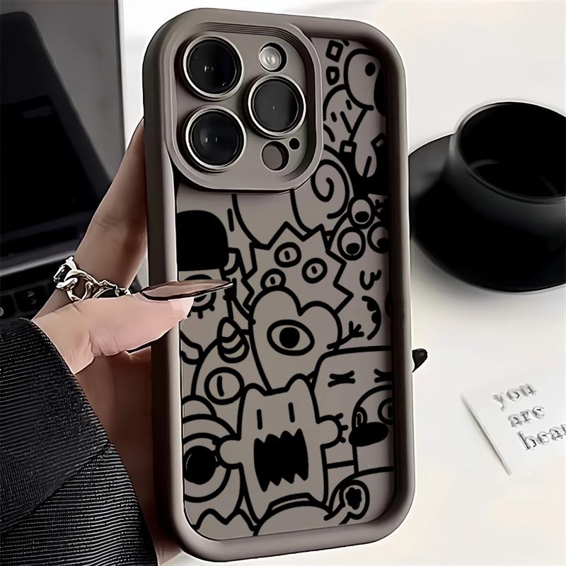 Черный чехол с граффити для телефона Xiaomi 14T Pro 13 12 11 Lite 5G 14 13T 12T Poco F6 F5 X6 X5 X3 M6 Pro 4G Силиконовый противоударный чехол