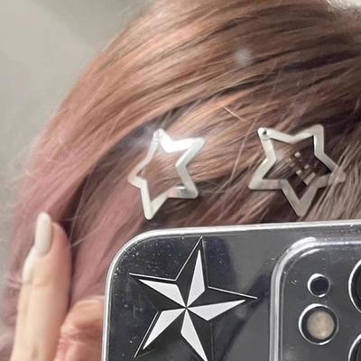 5 шт., серебряные заколки со звездами, металлические заколки для волос, аксессуары для волос