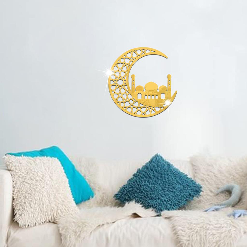 Креативные зеркальные акриловые настенные наклейки полая луна украшение спальни украшение гостиной настенные наклейки