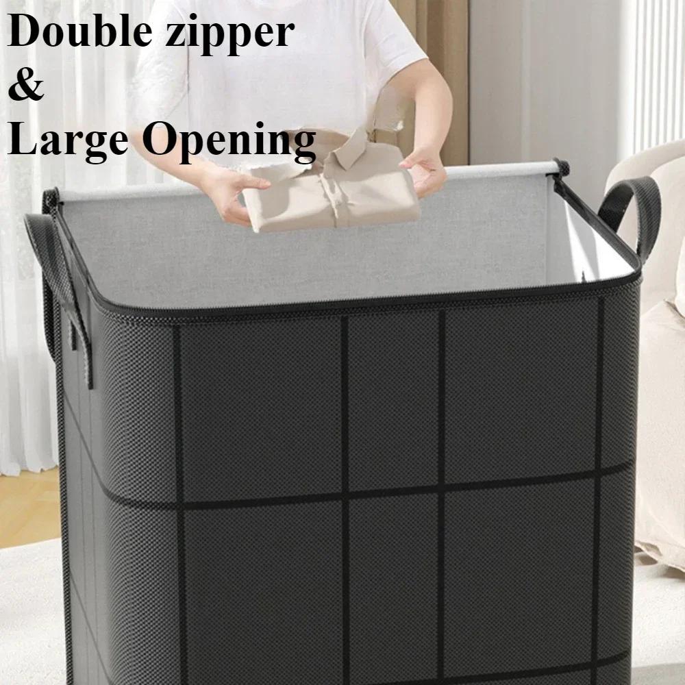 Moving Bag Thicken Large Capacity Zipper Storage Bag Household Wardrobe Quilt Clothing Sorting Organizer Waterproof Storage Sack