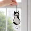 Rental Friendly Window Decor Acrylic Cat Pendant, with Metal Hanging Chain, Stained Glass Effect Soft Colored Light Decoration Pendant Decoration, for