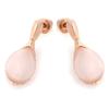 [R5587] - Artinsales Silver Earrings 'Meghan' Rose Gold Quartz - 22x10 Mm
