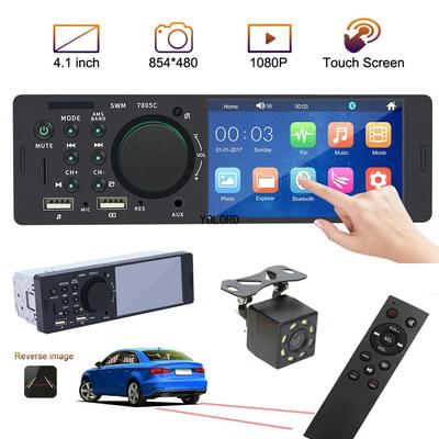 4.1” сенсорный экран автомобильный радиоприемник 1 Din Bluetooth музыкальный MP5-плеер TF USB зарядка пульт дистанционного управления аудиосистема ISO