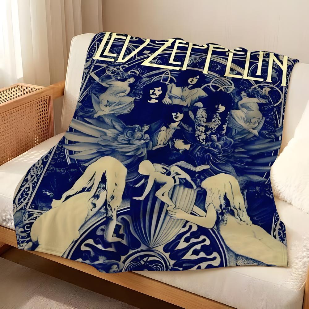 Музыкальный плед L-Led Z-Zeppelin, фланелевый, подходит для диванов, кроватей, офисов, путешествий, походных стульев