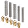 5pcs 30mm Length 1.75mm Extruder Tube+5pcs 0.4mm Brass Nozzle Print Head
