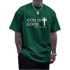 Floerns Men's Summer Christian Cross Graphic Print Short Sleeve Jesus T Shirts Crewneck Tee Tops