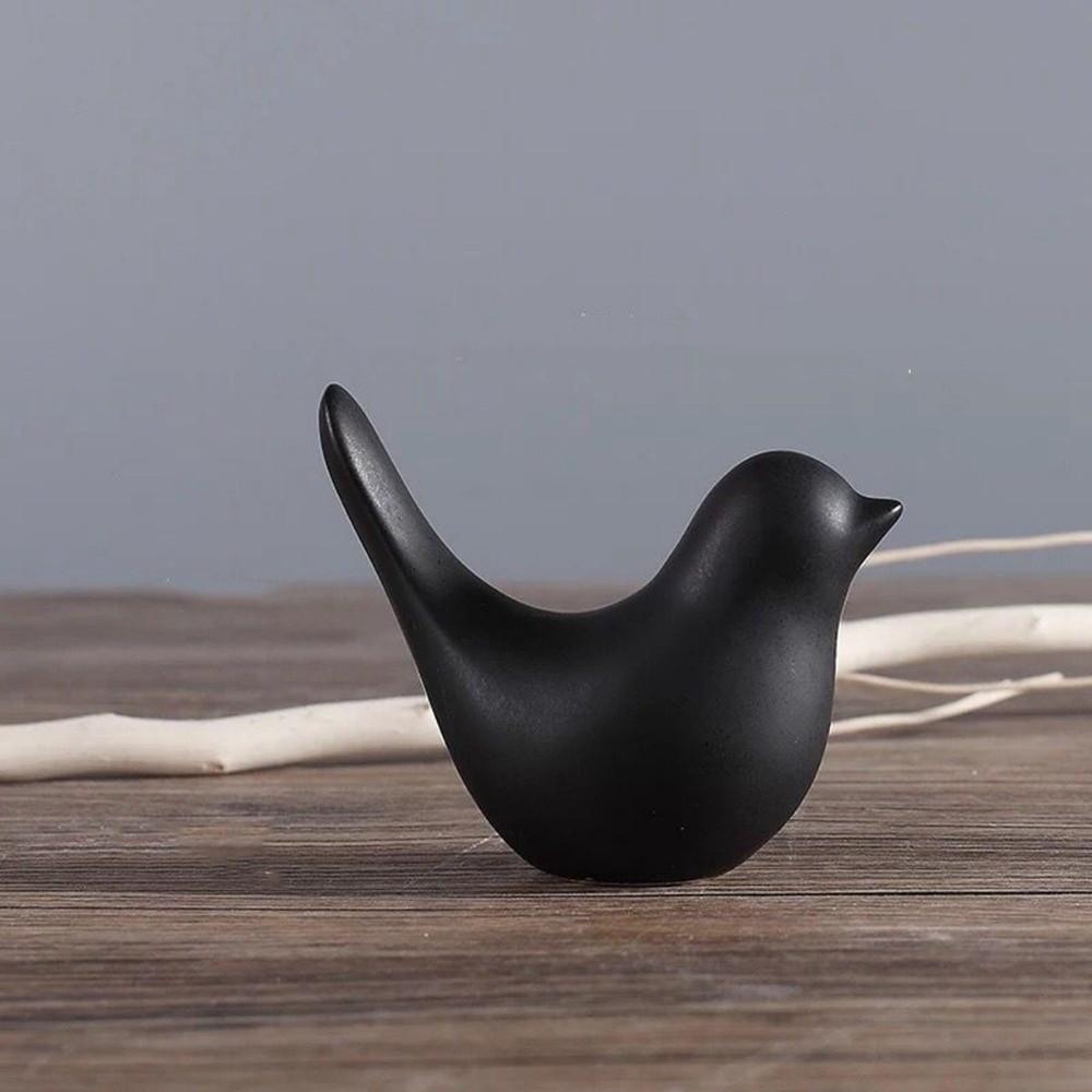 Accessories Modern Black White Ceramic Nordic Style Bird Sculpture Figurines Statue Ornaments