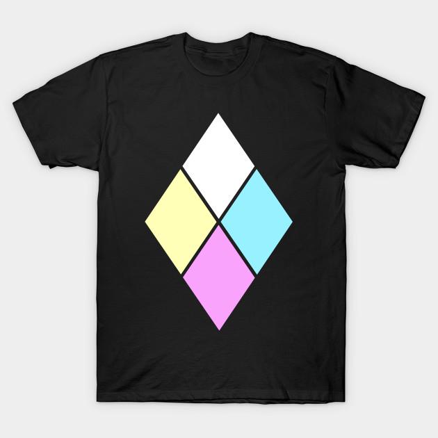 Asian Size Men Black Print T-shirt Diamond Ship - Steven Universe No-Cut Heat Transfer Print Cotton Tshirt