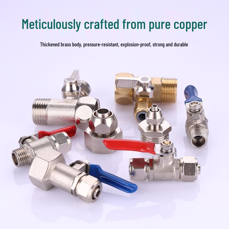 All-Copper 4-Point to 3/2-Point Water Purifier Ball Valve for Direct Drinking Machines