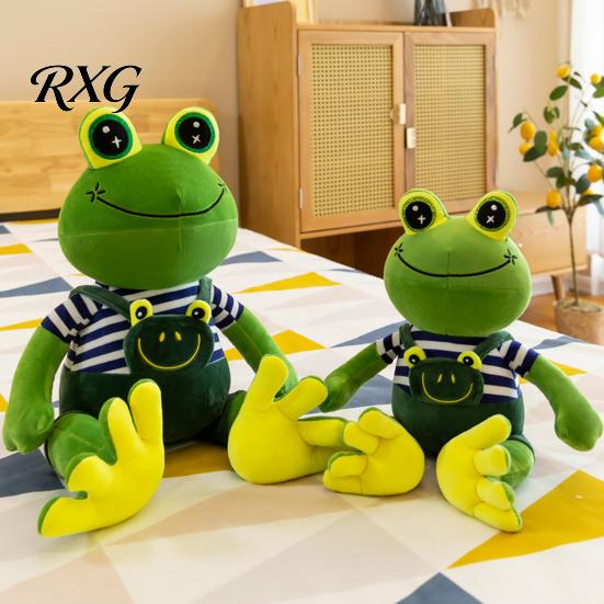 Kids Plush Toy Frog Prince Princess Toy, Cute Stuffed Animal with Striped Shirt/Skirt, Game Fans Gift Soft Pillow for Bedroom, Birthday Lovers