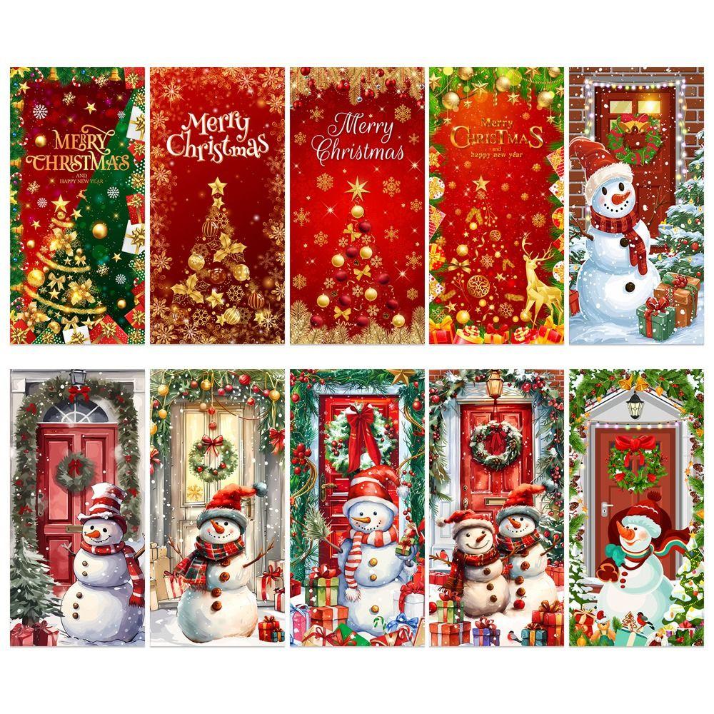 DIY Accessories Christmas Door Cover Multi Scene Window Sign Banners New Xmas Ornament  Christmas