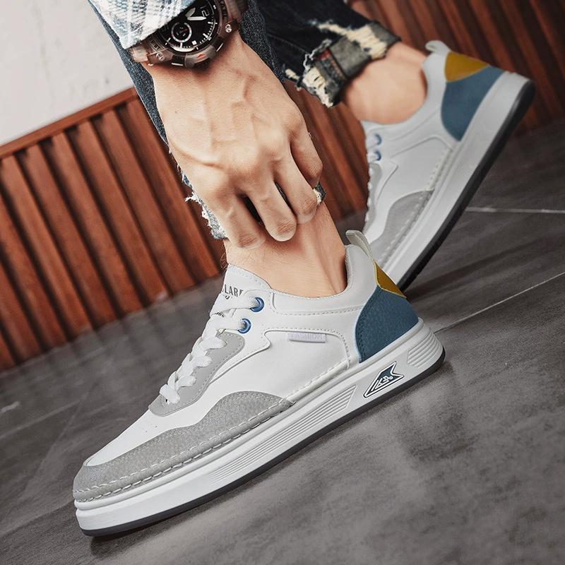 High Quality Men's Casual Leather Shoes Street Trend Comfortable Platform Sneakers Designer Men's Low Top Skateboard Shoes