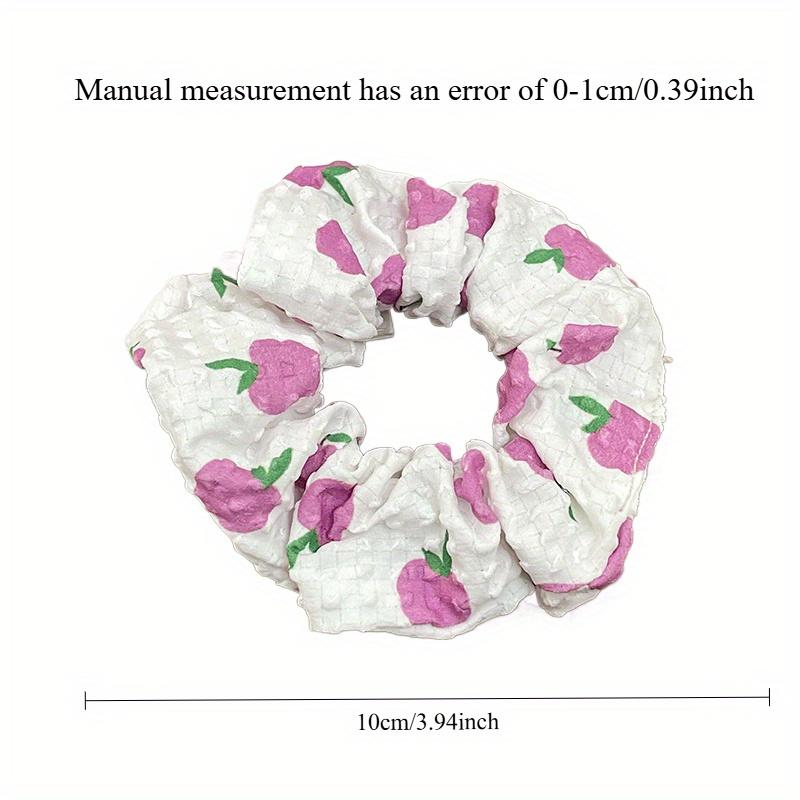 5 шт./1 шт. Элегантные бохо-шик тканевые резинки для волос с фруктовыми принтами - Идеально подходят для хвостиков, пучков и в качестве аксессуаров для укладки