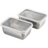 Set of 2 Stainless Steel Storage Containers with Lids 1214797